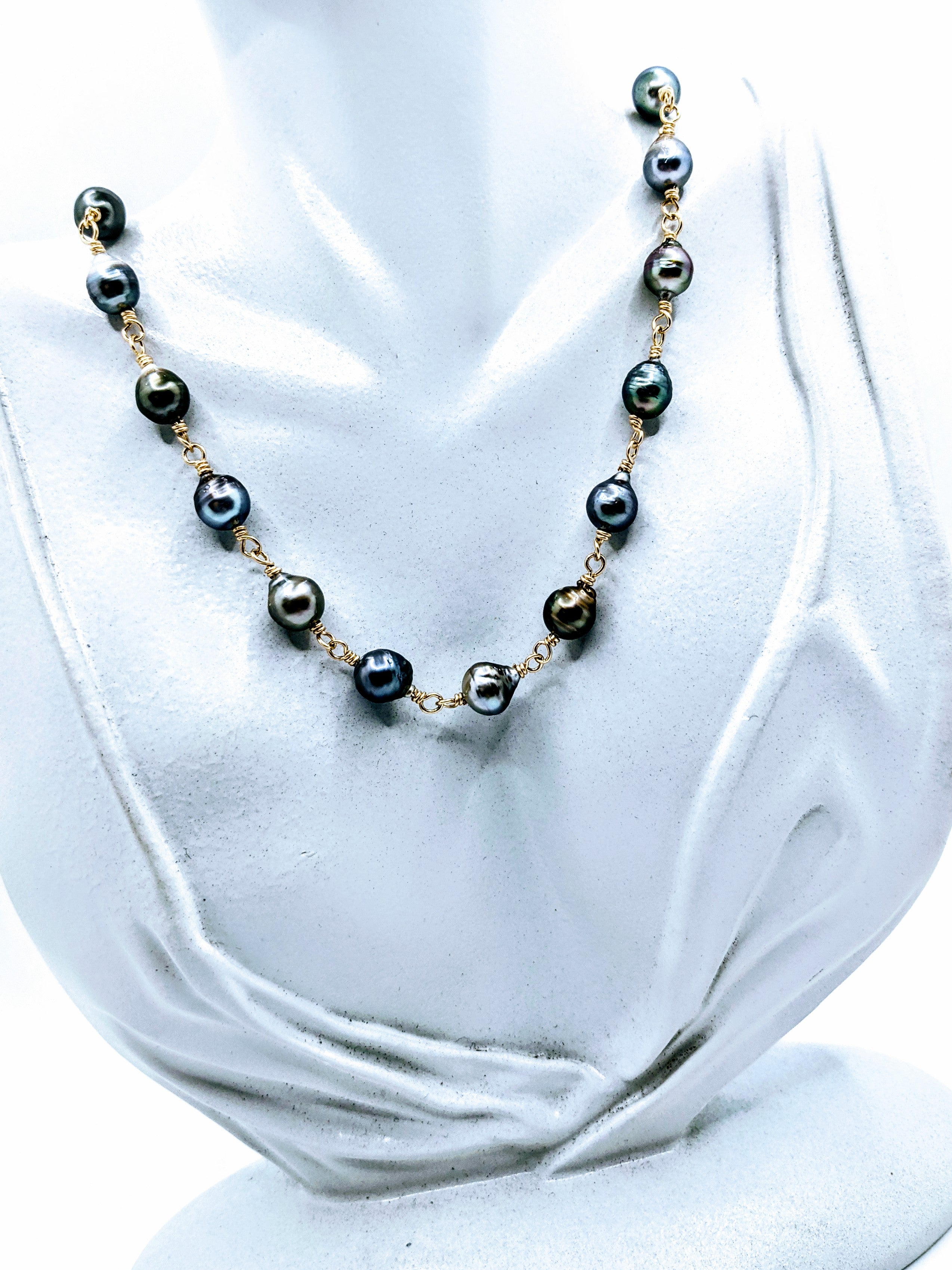 Hand link Keshi pearl chain necklace – Barb McSweeney Jewelry